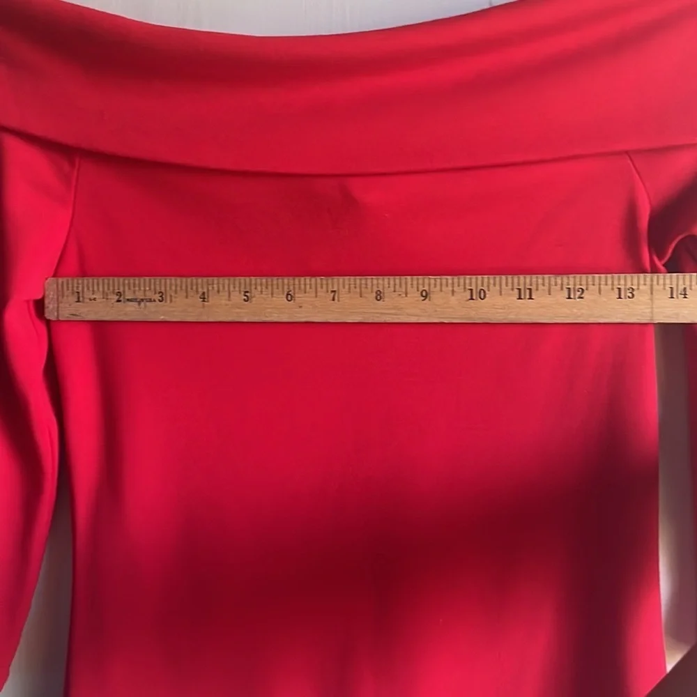 🔥🔥5/$25! Anthropologie Red Off Shoulder Sweater Top - Picture 3 of 6